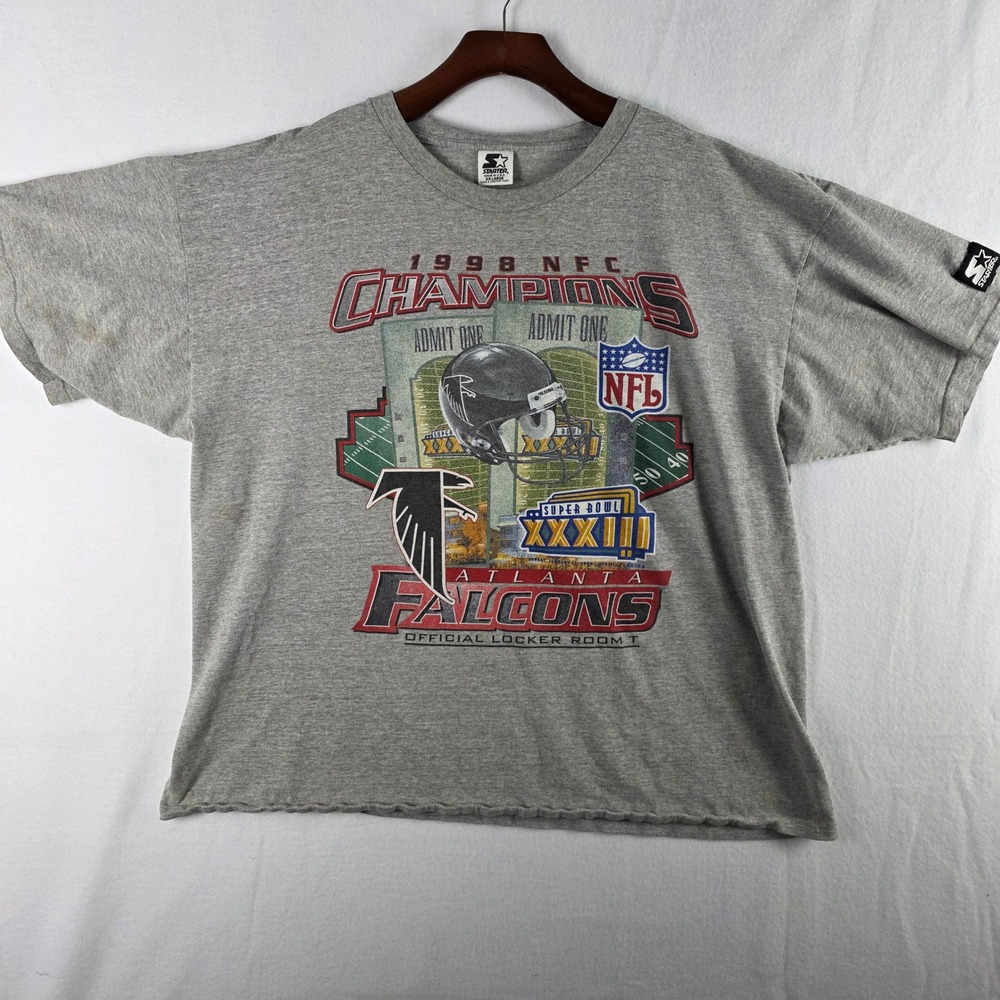 Starter Men's 1998 NFC Champions Atlanta Falcons Graphic T-Shirt Gray XXL